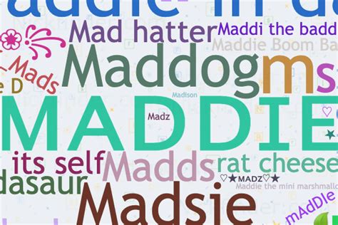 Nicknames for Maddie ️ ♡★ᴍᴀᴅᴅɪᴇ♡★, Madz,。